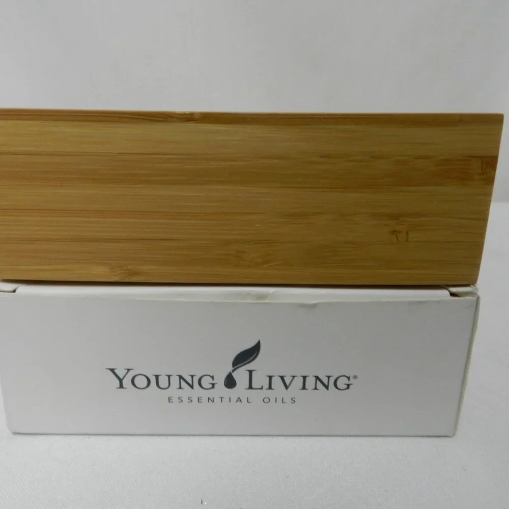Young Living Bamboo Holder Natural Boost Bar Holds 3 bottles 5 ml in box NIB NEW